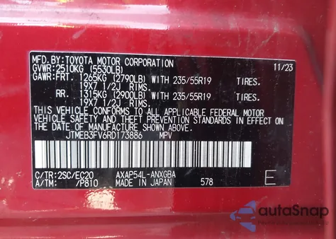 2024 Toyota Rav4 Prime Xse из США, поврежденный, VIN JTMEB3FV6RD173886